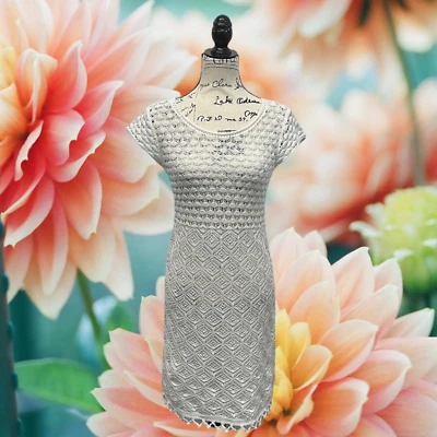 Белое пляжное платье пуловер Lilly Pulitzer с открытым плетением крючком размер S - Изображение 1 из 4