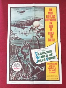 THE FABULOUS WORLD OF JULES VERNE FOLDED US ONE SHEET POSTER LUBOR TOKOS 1961 - Picture 1 of 11