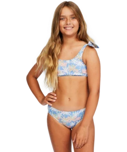 Billabong Girl's Size 7 2 Pc Bikini Swimsuit Talk To The Palm Hanky Tie - Picture 1 of 3