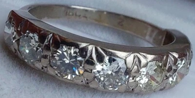 18Ct White Gold 1.20Ct Diamond Eternity Wedding Dress Band Ring Size K - Image 1 of 4