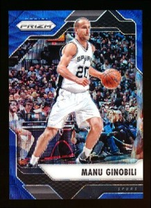 2016-17 PANINI PRIZM #234 MANU GINOBILI BLUE WAVE REFRACTOR HOLO SPURS #49/99!