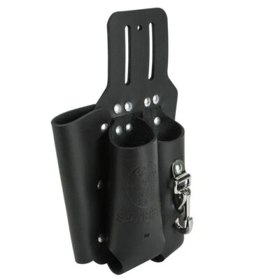 KLEIN TOOLS (MEDIUM) Electrician Leather Multi Tool Belt (3 Pocket) Pouch (NEW) - Image 1 of 4