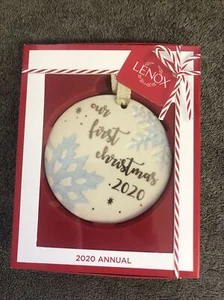 Lenox Our First Christmas 2020 Ornament Porcelain Snowflake Annual NEW - Picture 1 of 3