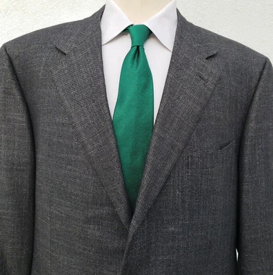 Abrigo Deportivo Brioni Negro Gris Tejido Mini Zig Zag Franela Cachemira 50L Usado en Excelente Condición Foto 1 de 4