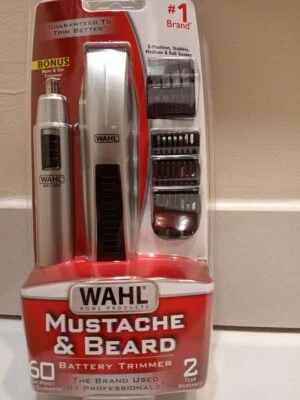 Recortadora de bigote y barba WAHL 5537-420 funciona con pilas - ¡con extras adicionales compra! Foto 1 de 4