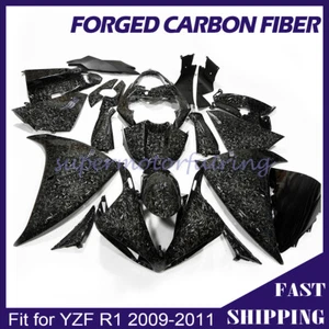 Kit de carenado pintado de fibra de carbono forjado para Yamaha YZF R1 2009-2011 carrocería negra - Imagen 1 de 14