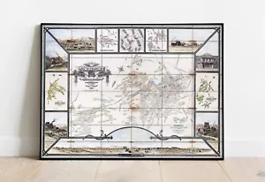 Póster de arte de pared occidental de las minas de Arizona de Cochise mapa del distrito minero de lápida de 1881 - Imagen 1 de 15