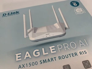D-Link R15 EAGLE PRO AI AX1500 Router intelligente met AI Wi-Fi/Ottimizzatore di traffico, AI P - Foto 1 di 9