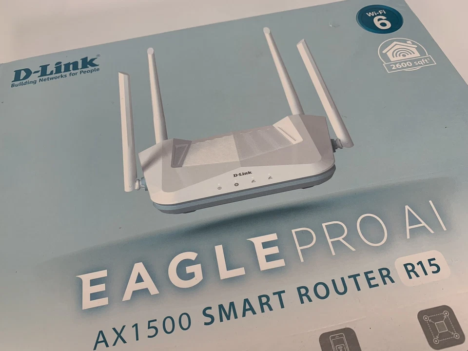 D-Link R15 EAGLE PRO AI AX1500 Smart Router met AI Wi-Fi/Traffic Optimiser, AI P - Image 1 of 4