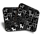 2 x Coasters (BW) - Cat Lover Kitten Paw Cats  #35780
