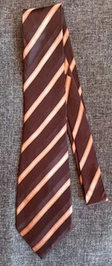Tie 70s 80s 90s Y2K New Vintage Stock Geoffrey Beene Brown Tan Orange 61 Inches - Picture 1 of 5