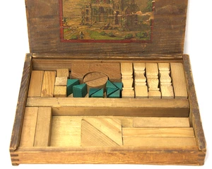Antique Wooden Building Block Set Victorian German Made Architectual Toy - Picture 1 of 6