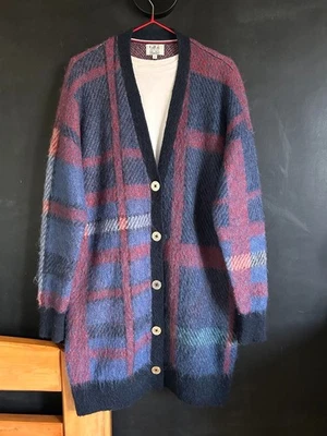 Gigi Hadid x Tommy Hilfiger Mohair Blend Plaid Cardigan S | As Seen On The Bold - Image 1 of 4
