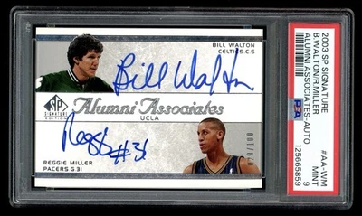 2003 SP Signature Alumni Associates Reggie Miller Bill Walton Auto 100 PSA 9 HOF - Image 1 of 2