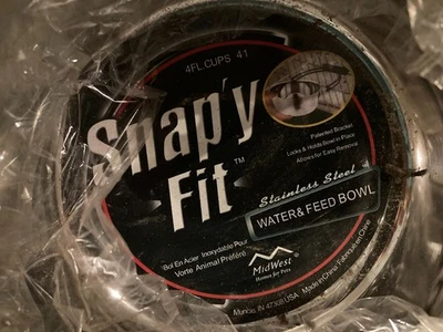 MidWest Acero Inoxidable Snap'y Fit Perrera Cuenco 4 Tazas, 32 OZ Conectar a Perrera Foto 1 de 4