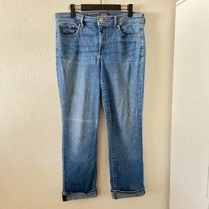 Nydj Womens Marilyn Straight Denim Jeans Plus Sz 12 Basic Everyday Cuff Classic - Picture 1 of 15