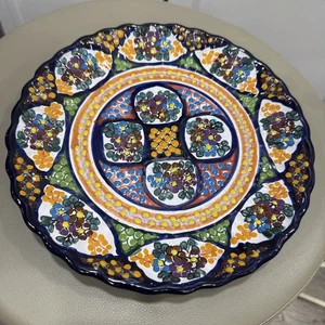 Mexikanische Volkskunst Keramik helle Farben Teller Casa Jacob 10 cm - Bild 1 von 6