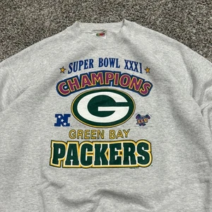 Vintage 90s Green Bay Packers Super Bowl Crewneck Sweatshirt Mens L Made in USA - Picture 1 of 5