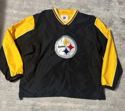 Chaqueta cortavientos pulóver vintage de los Pittsburgh Steelers de la NFL talla grande Foto 1 de 4