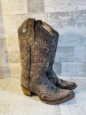 Botas Circle G Para Mujer Talla 7 Bordadas Hasta la Pantorrilla Occidental México Ancho M Foto 1 de 4