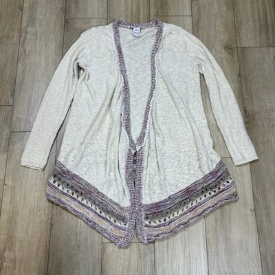 American Rag бежевый вязаный открытый кардиган размер маленький уютный свитер с длинным рукавом - Изображение 1 из 4