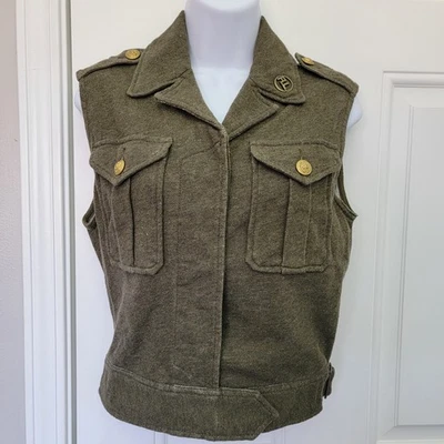 Ralph Lauren Denim & Supply Mujer Chaleco Militar Verde Oliva 100% Algodón Pequeño  Foto 1 de 4