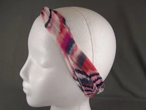 Pink Grey Gray White Black long tie wrap turban twist fabric headband head scarf - Picture 1 of 6