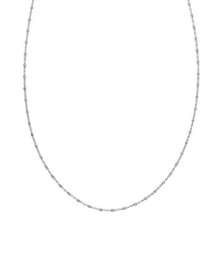 Catena Sottile a Maglie Fantasia Effetto Glitter IN Argento Massiccio 925/000 - Immagine 1 di 4