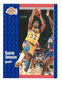 EARVIN MAGIC JOHNSON 1991-92 Fleer #100 LA Lakers Basketball Karte - NRMT - Bild 1 von 2