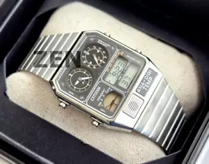 CITIZEN ANA-DIGI TEMP JG2101-78E Silver Men's Watch Bracelet Type Fast Ship JP - Picture 1 of 24