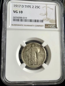 1917-d Standing liberty Quarter VG10 (lot#mc6p4x2) - Picture 1 of 3