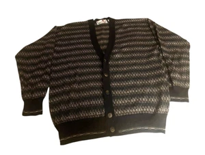 Florence Tricot Cardigan Sweater Mens Medium Wool Blend Made in Italy Grandpa - Picture 1 of 6