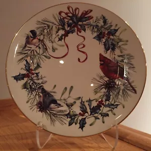 Lenox Wintergrüße von Catherine McCling Kinderteller Vögel Kardinal ~ Neu ohne Etikett - Bild 1 von 10