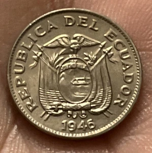 ECUADOR 1946 5 CENTAVOS HIGH GRADE VERY NICE CONDITION DG2 - Picture 1 of 2