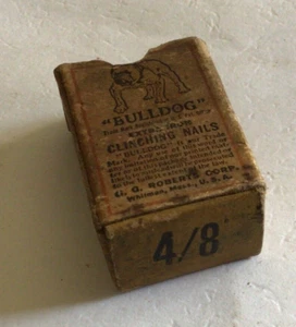 Vintage Bulldog Clinching Nails Whitman, Mass., USA box only - Picture 1 of 4