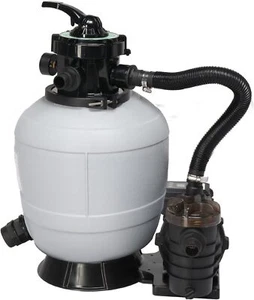 13" Sand Filter Above Ground with 3/4HP Pool Pump 3435GPH Flow 6-Way Valve Gray - Picture 1 of 7