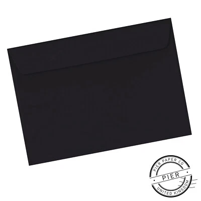Black Envelopes C5 Premium PEEL & SEAL 100gsm 162 x 229mm by Pier Paper Co.