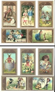 Mini Victorian EASTER 'Postcard Images' for SCRAPBOOKING EASTER CARDS + 2 Pages - Picture 1 of 3