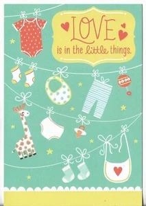 NEW HALLMARK 5.5x8 NEW BABY - Love is in the Little Things - Unisex - Picture 1 of 3