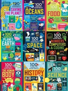 9 Books Usborne 100 Things to Know About Series - Early Education English Book - Picture 1 of 1