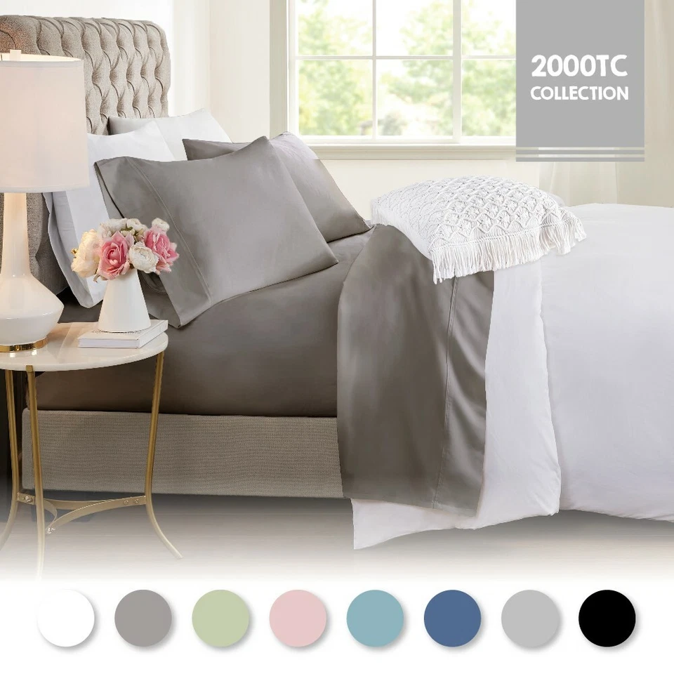 2000TC Cooling Bamboo Breath Single/KS/Double/Queen/King Fitted, Flat  Sheet Set - image 1 of 1