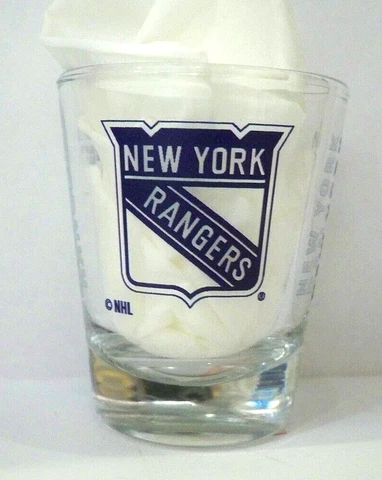NHL New York Rangers 2 Ounce Clear Glass Shot Glass Cover