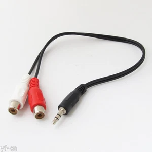10pcs 30cm/1ft 3.5mm 1/8" Stereo Male to 2 Female RCA Jack Adapter Audio Y Cable - Picture 1 of 6
