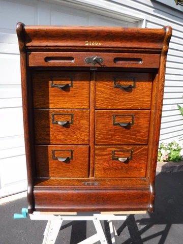 Antique "GLOBE" Qsawn Oak Rollup Card Cat. FREE Del. to 250 mi. of Van Buren,OH Cover