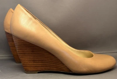 Zapatos Franco Sarto Helio Camel Piel de Vaca Desnudo Cuero Tacón de Cuña Talla 8M Foto 1 de 4