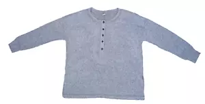 Old Navy Long Sleeve Plush Knit Henley Tunic T-Shirt Heather Grey Womens M - Picture 1 of 10