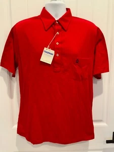 Vintage GRAND SLAM Mens Size Large Red Collar Short Sleeve 1980s Polo Shirt NWT - Picture 1 of 5