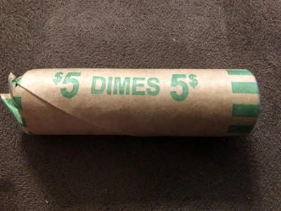A Roll Of (50) 1946-1948 Roosevelt Dimes Circulated 90% Silver - Image 1 of 2