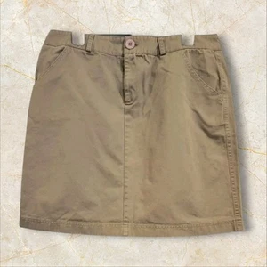 Copper Key Tan Khaki Skirt Size 11 Junior Casual Button Zip Cotton Pocket Short - Picture 1 of 10