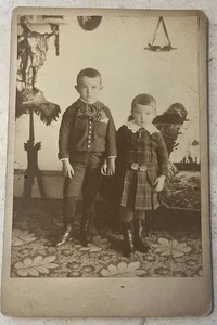 Antique Photo Ingham County, Williamston, Michigan, Brother Sister Holding Hands - Picture 1 of 5